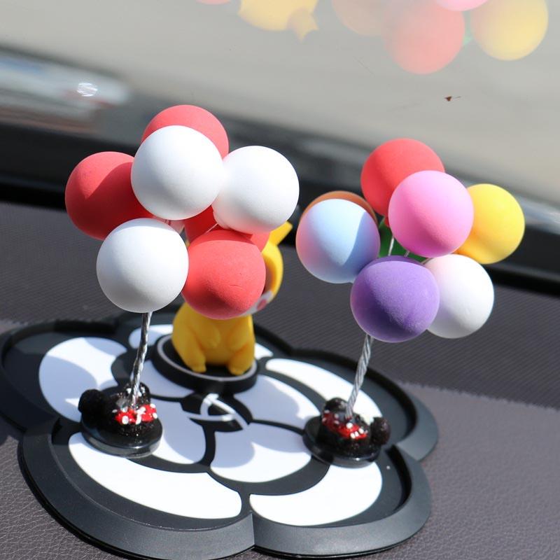 Colorful Balloons Car Dashboard Decorations Cute Mini Cartoon Car Ornaments Car Accessories for Girls Dashboard Accessories