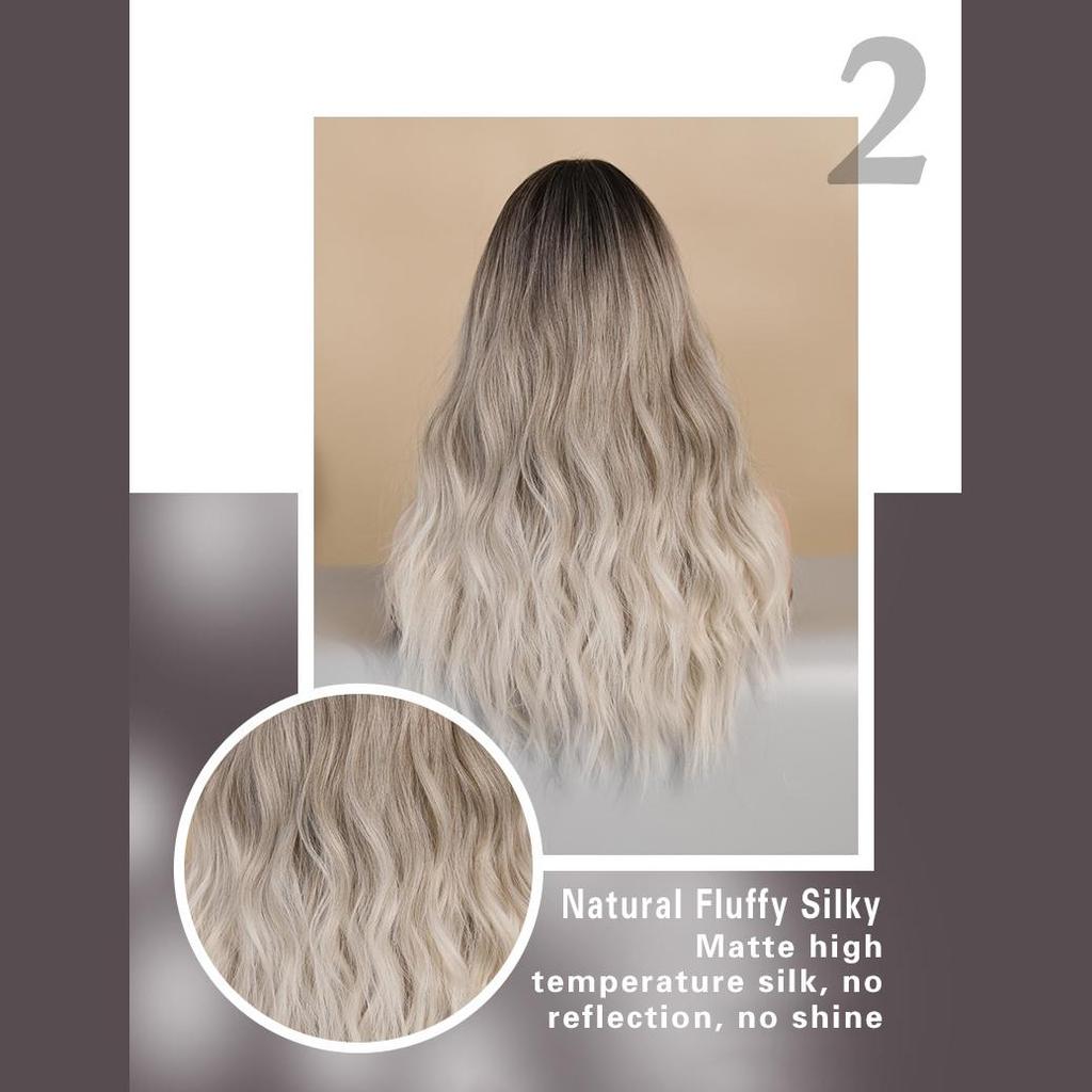 Жен. 63 см Волосы Искусственные волосы Серебристо-белые волосы Длинные волосы Длинные вьющиеся волосы Розовые волосы Сетка Головные уборы Полный головной убор Натуральный Настоящий парик