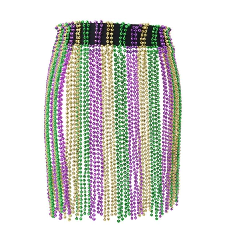 Three Color Beaded Skirt for Carnivals Halloween and Themed Parties Quick Assembly Design Stage Shows Photography Event