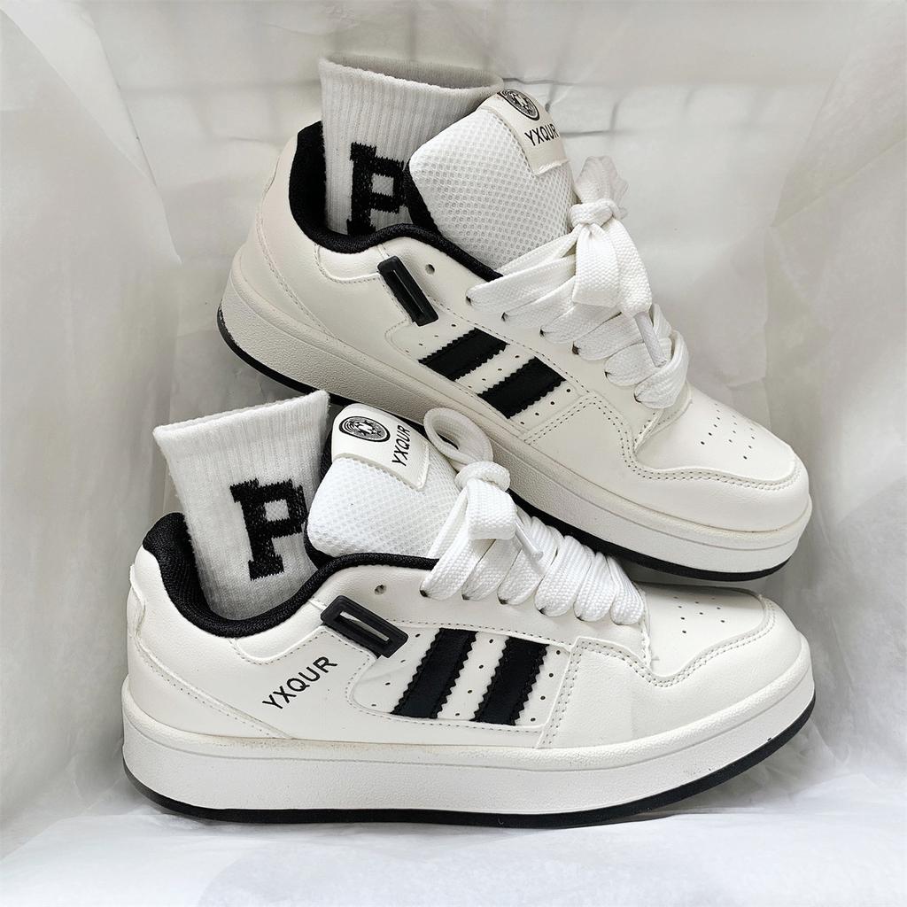 Новые осенние нишевые ретро бежевые туфли-хлебцы, национальные универсальные уличные спортивные и повседневные туфли, женские белые и красные