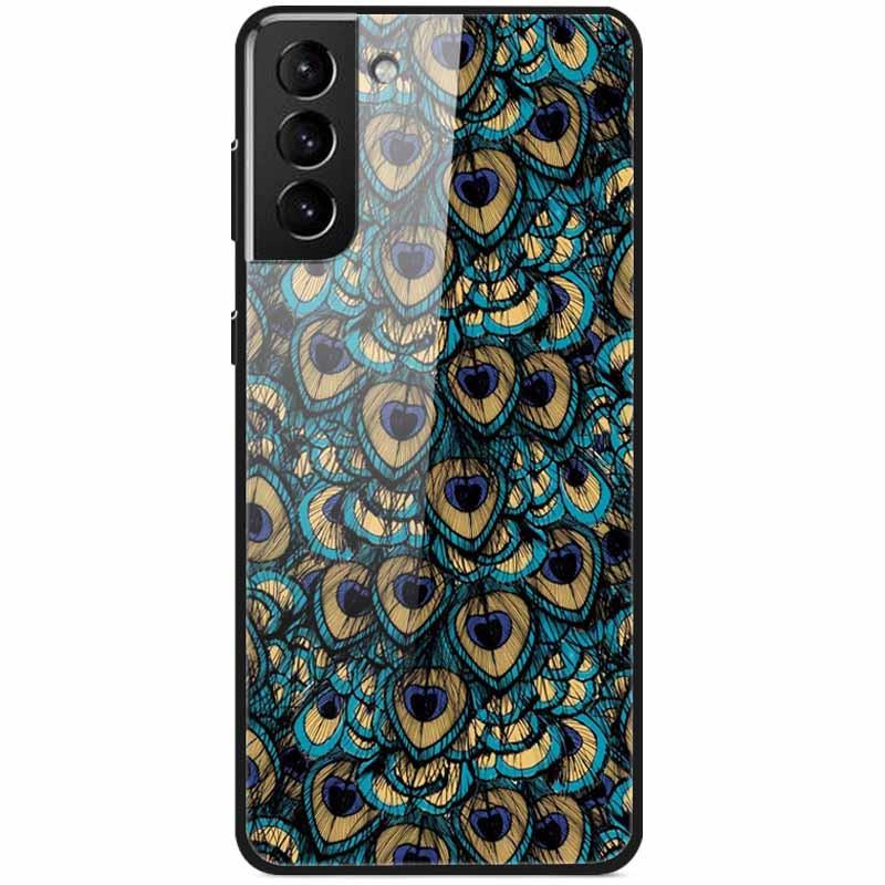 Закаленное Стекло Жесткий Чехол Для Samsung S21 FE 5G Чехол Роскошный Расписной Funda для Samsung Galaxy S21 Plus Ultra FE 5G Чехлы S21FE