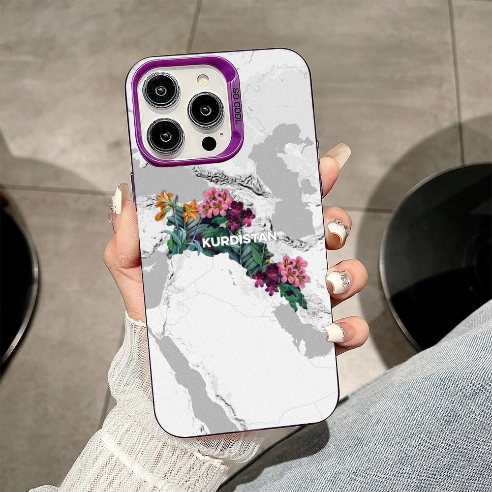 Kurdistan Flag Purple Translucent Mobile Phone Case for iPhone 17 16 15 14 13 12 11 X XR XS Air Pro Max Plus Colorful Cover