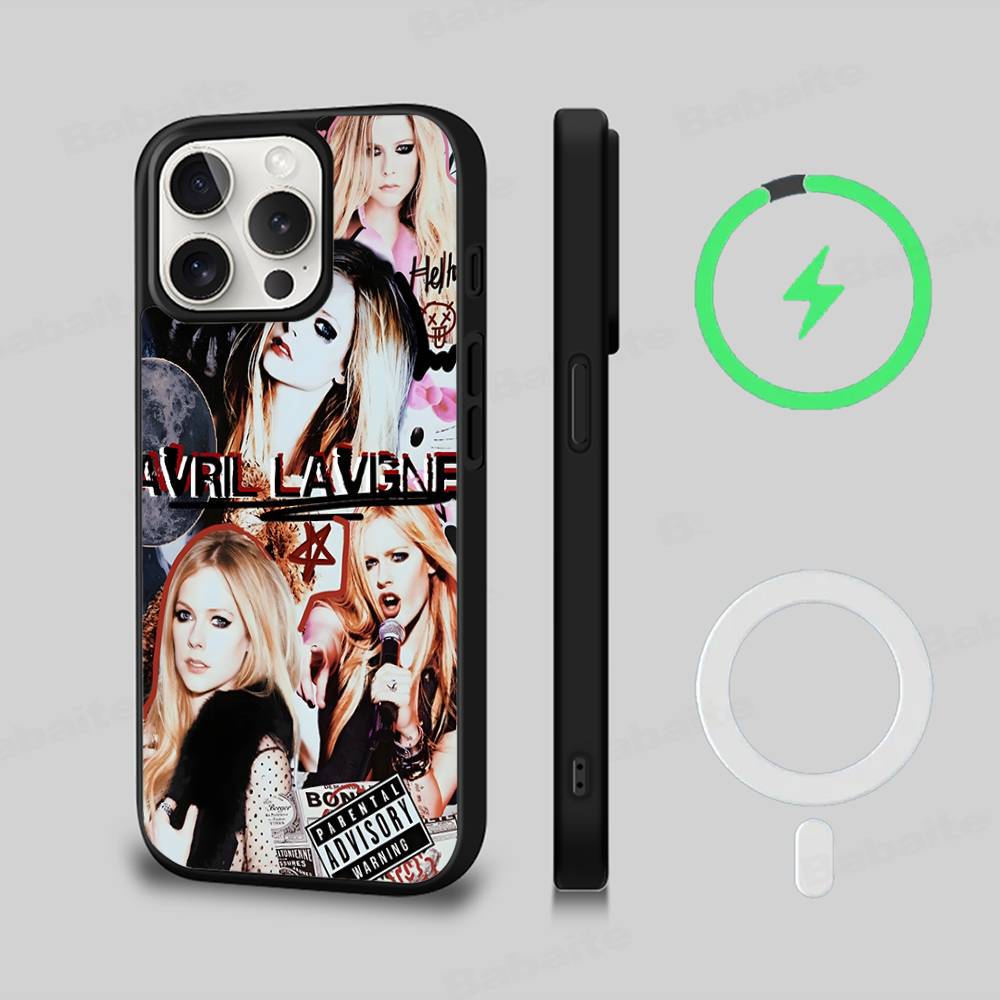 Магнитный чехол для телефона Avril Ramona Lavigne For Magsafe для iPhone 17 16 15 14 13 12 11 Plus Pro Max PC+TPU