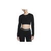 Solid Color Round Neck Short Long Sleeve T-Shirt Women Tops Black FB5234-010
