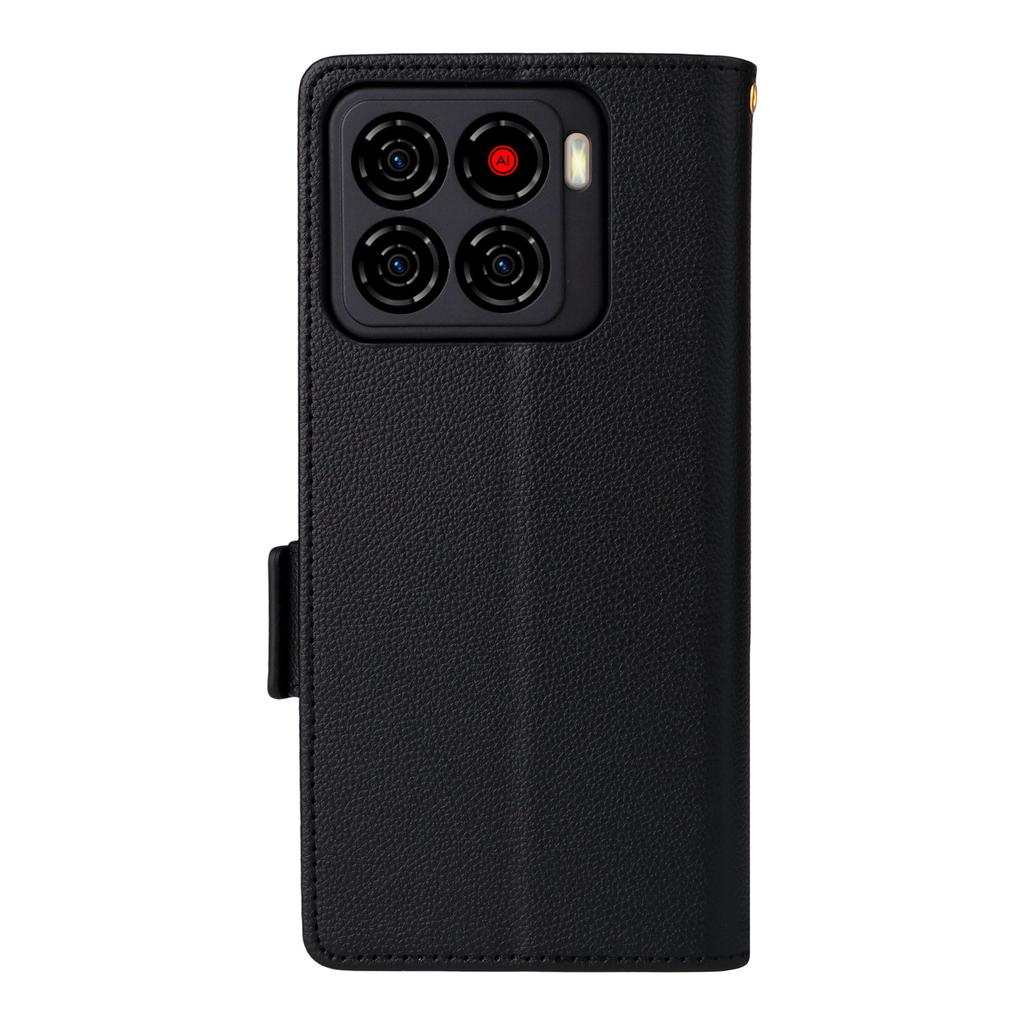 Чехол для ZTE Blade A56 с ремешком на запястье, текстура личи, ПУ кожа, кошелек, чехол для телефона