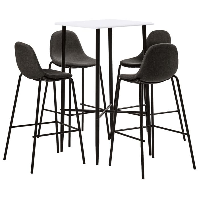 VidaXL Bar Set 5 Pcs Bistro Furniture Counter Furniture Table and Chairs Pub Restaurant Kitchen Garden 3050007
