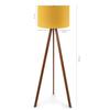 Практичная деревянная ножка штатива, желтый изголовье торшера, угловая лампа для гостиной, спальни