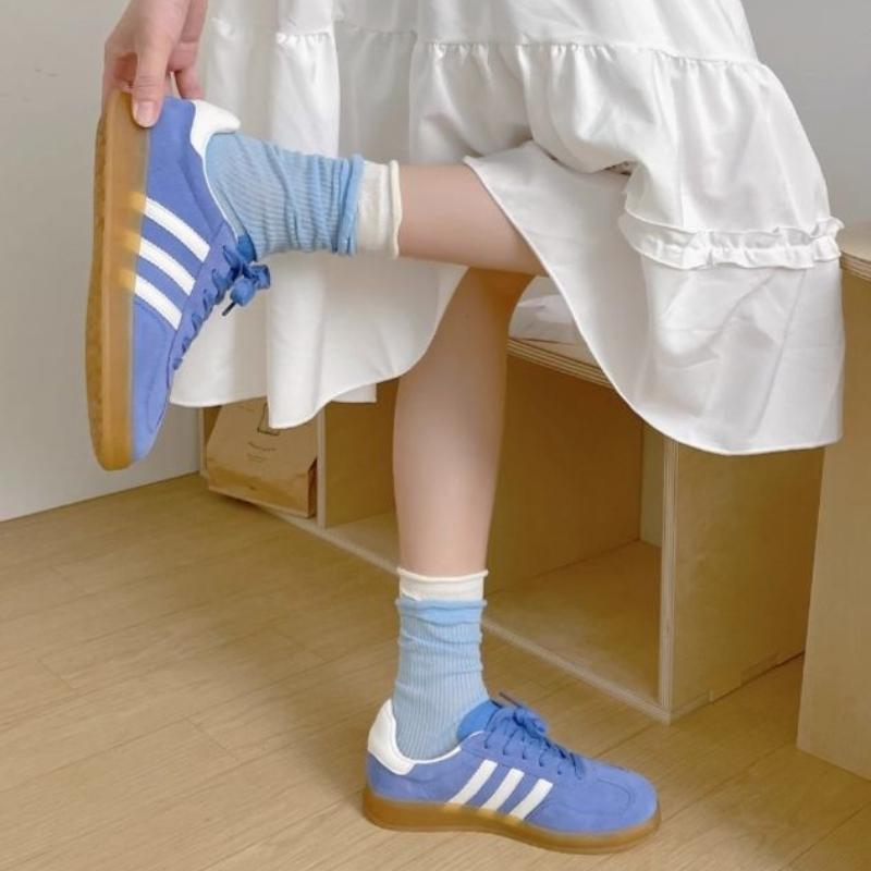 Женские весенние и осенние носки в корейском стиле с ворсистыми носками в тон, модные носки средней длины