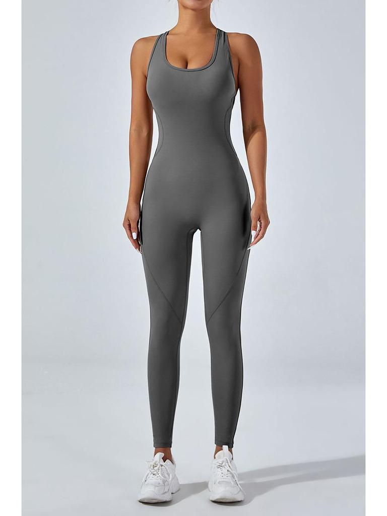 Европейский и американский сексуальный комбинезон для йоги с открытой спиной - высокоэластичные цельные брюки для активного отдыха