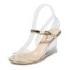 Women Sandals Crystal High Heels Gladiator Transparent Party Shoes  High Quality Cross Strap Peep Toes Plus Size