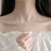 Round Ball Flash Diamond Necklace Women's Light Luxury Niche Design Versatile Summer Collarbone Chain Simple Gift for Girlfriend