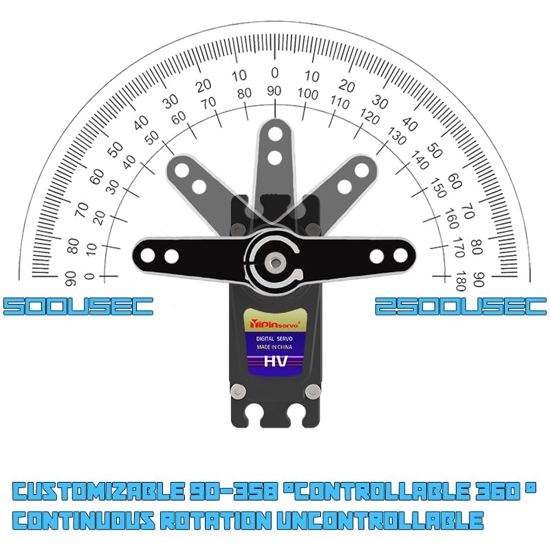 Rcmall GX3270BLS Цифровой 70 кг Высокий Металлический IP68 для RC Гусеничного Сервопривода, Крутящий Момент, 360°/270°/180°, Шестерня, Водонепроницаемый, (180 градусов)