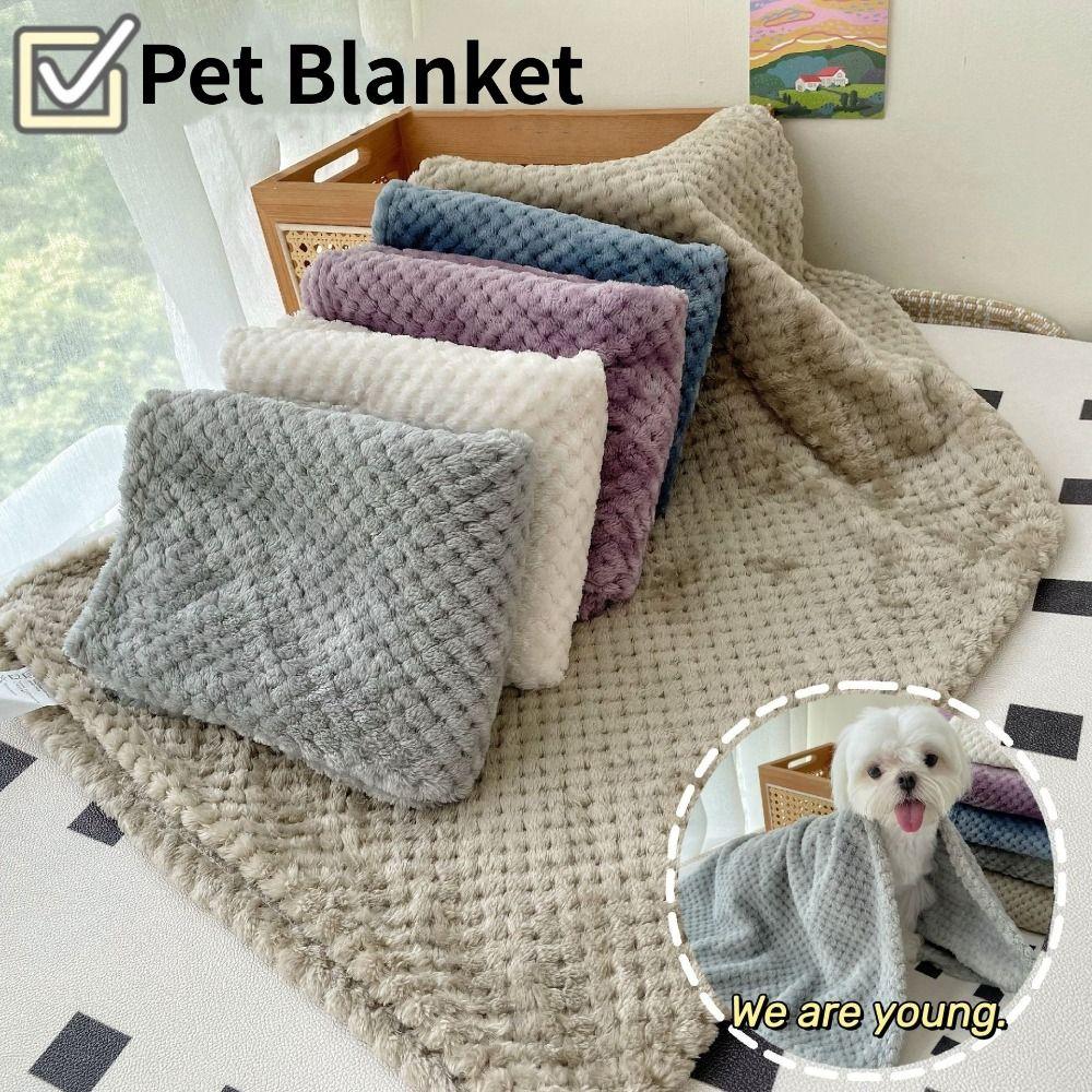 Solid Color Dog Blanket Washable Pet Blanket Soft Cat Bed Blanket  Pet