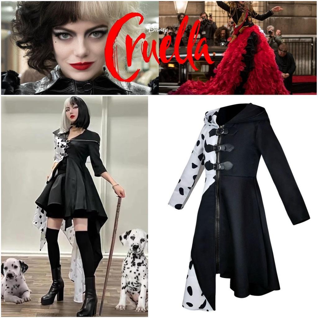 Cosplay Dress Inspired By 101 Dalmatians Black And White Witch Cruella De Vil