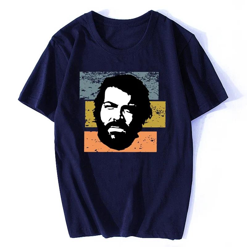 Handsome Male Rerro Bud Spencer Unisex Tshirt Short Sleeve Oneck Cotton Tshirt Terence Hill Tee Tops Summer Harajuku Streetwear