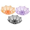 3Pcs Halloween PP Web Candy Serving Bowls Multipurpose In Orange Black Snacks Trays for Parties