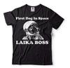Мужская смешная футболка с собакой-астронавтом Первая собака в космосе Футболка LAIKA Boss Футболка унисекс