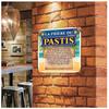 [A0644] - Metal Plaque 'The Prayer of Pastis' Blue Yellow - 20x20 Cm