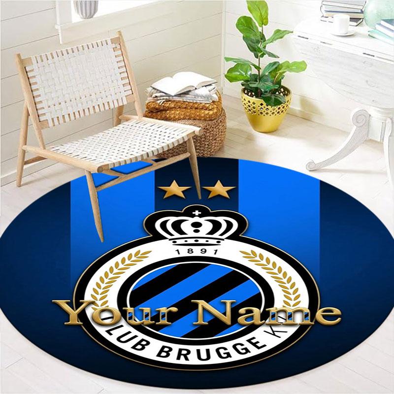 Club Brugge KV Custom Name Round Area Rug,Carpet Rug for Living Room Bedroom Sofa Playroom Decor,Non-slip Floor Mat