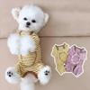 Soft Dog Jumpsuit Elastic Dog Home Clothing Pet Sleepwear Striped Dog Base Shirt  Belly Protection