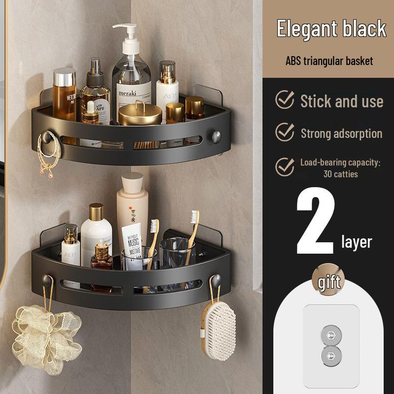 Угловая полка для ванной и держатель для полотенец без сверления