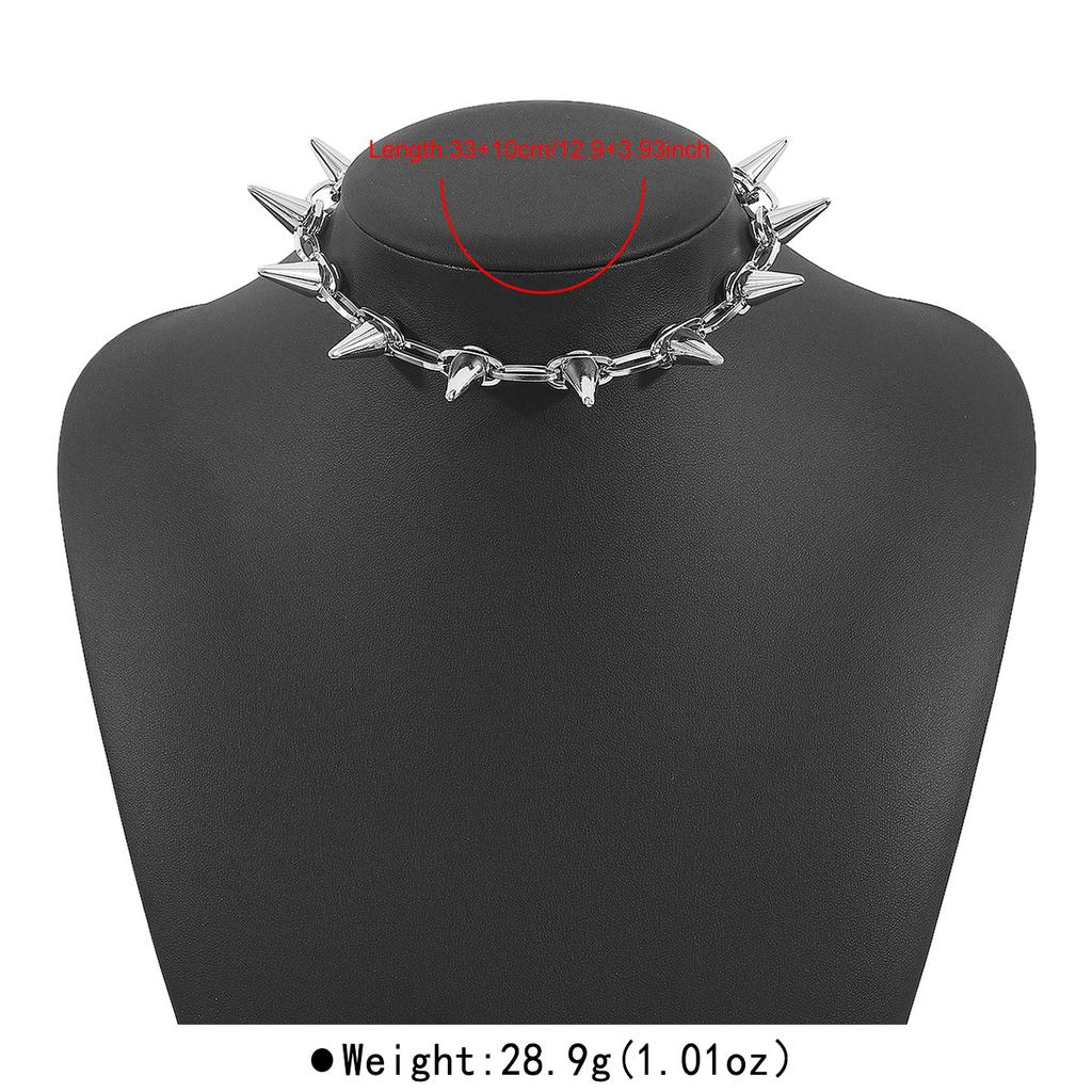 Rivet Black Chain Necklace for Men Women Hiphop Vintage Punk Choker Exaggerated Street Rock Daily Versatile Jewelry Gifts 2025