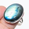 Natural Labradorite Gemstone Handmade 925 Solid Silver Jewelry Ring Size 10 h1M78