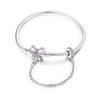Original 925 Silver Charm Bracelets Heart Clip Bead Snake Chain Bracelet Fit Charms Beads Diy For Woman Fine Jewelry