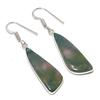 Натуральный Индийский Моховой Агат 925 Проба Серебра Серьга 1.97" AEE-10839