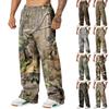 Мужские камуфляжные широкие спортивные штаны свободного кроя, мужские повседневные модные спортивные штаны