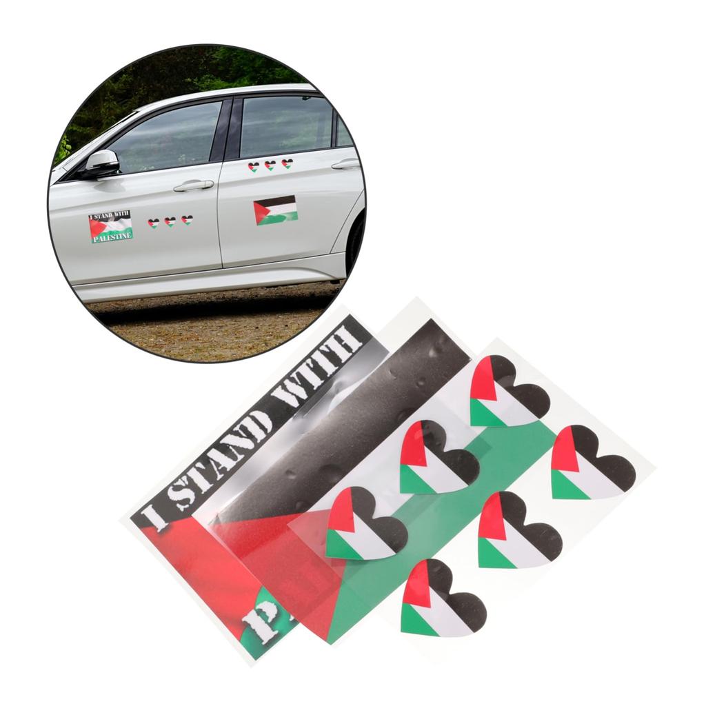 UPKOCH 8 Pcs Car Stickers, Palestinian Car Decal Flag Decal Gaza Sticker, Palestinian Flag