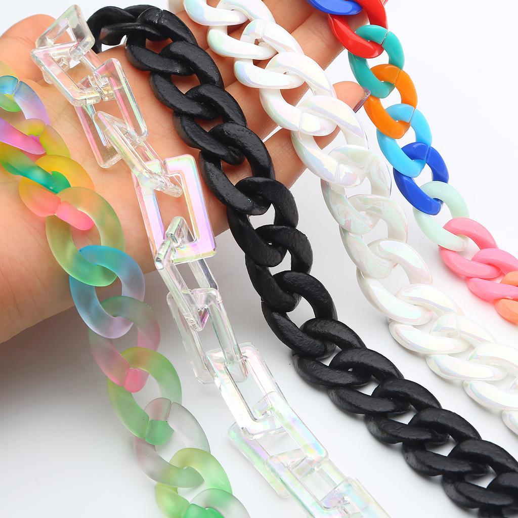 Acrylic Flat Twist Oval Open Ring Beads Connector Link Chain for Jewelry Making