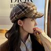 Women's Winter Plaid Woolen Octagonal Beret