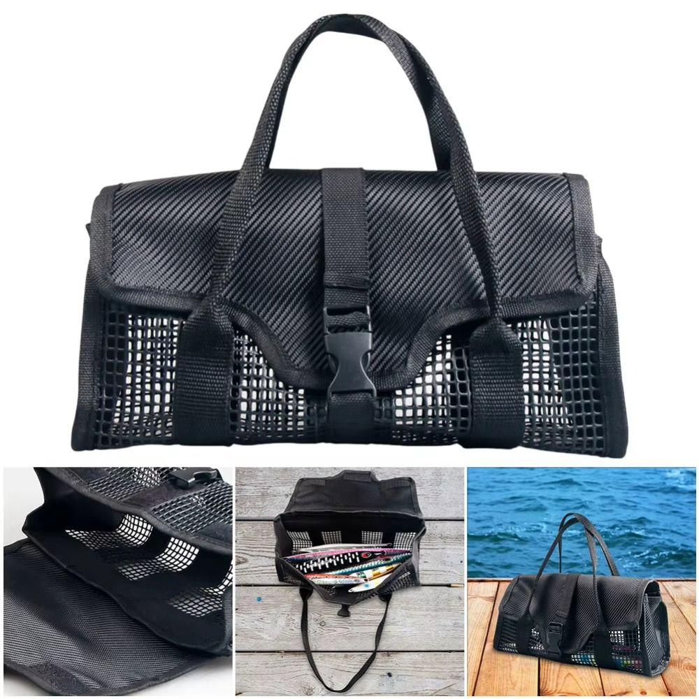 Mesh Pouch Lure Storage Bag Large Capacity Jig Mesh Bag Jigging Bait Organizer  Freshwater