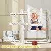 4-in-1 playset for toddlers. Slide. Swing. Climbing frame. Basketball hoop. Plastic. Rabbit design. Grey.