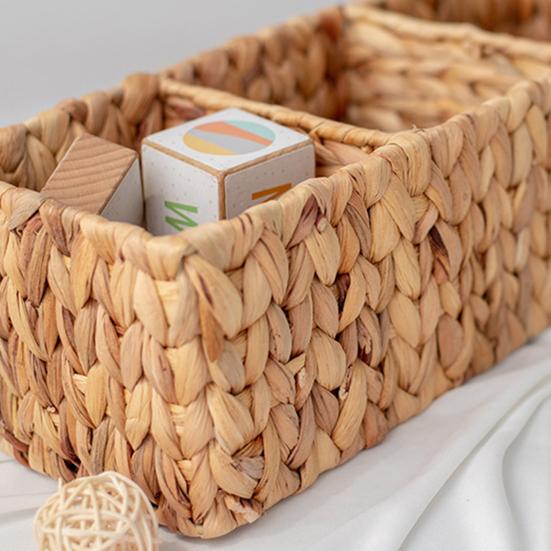 Игрушки Косметика Плетеная корзина Плетеная корзина с разделителями Большая вместимость Экологичный многоцелевой органайзер для ящиков стола Корзина для хранения