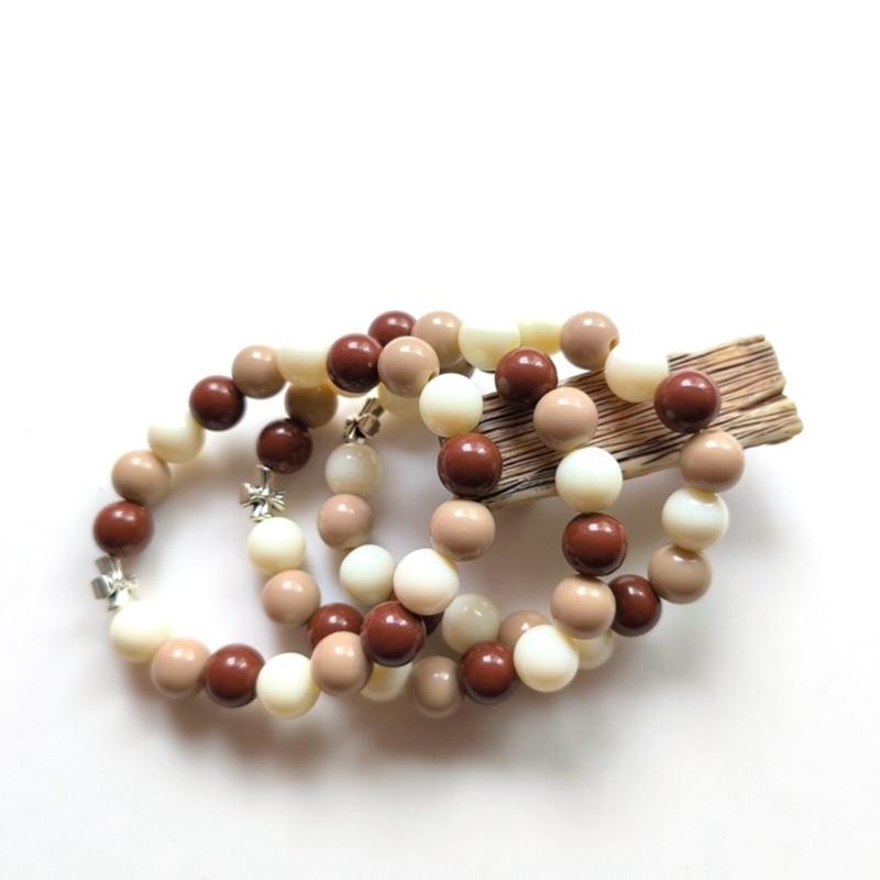 Унисекс Браслет-цепочка на руку Бусины для медитации Браслет на запястье Гладкие круглые бусины Регулируемый размер Браслеты Аксессуар для мужчин Женщин