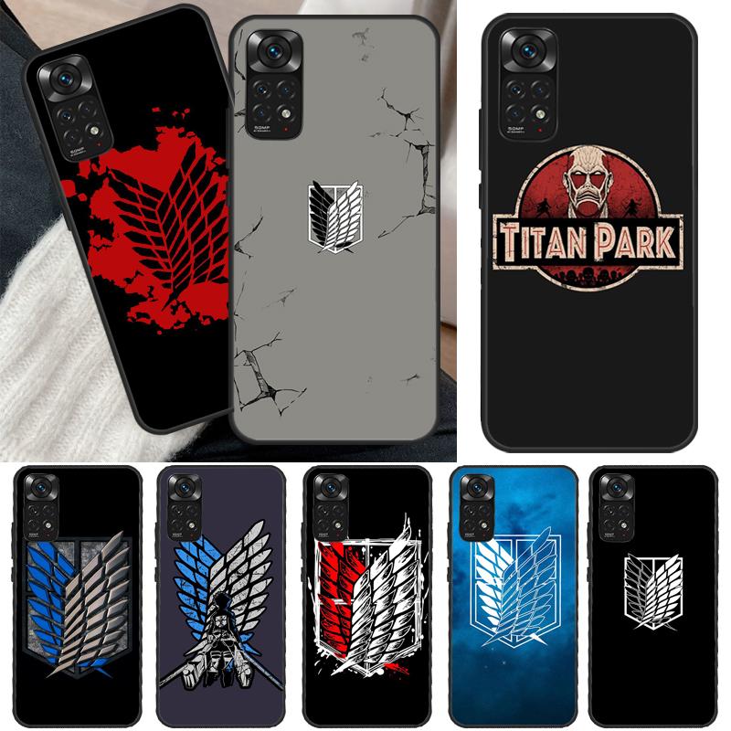 Anime Attack On Titan Logo Case For Xiaomi Redmi Note 11 10 9 8 Pro Note 11S 10S 9S 8T K50 K40 9A 9C 10A 10C Cover