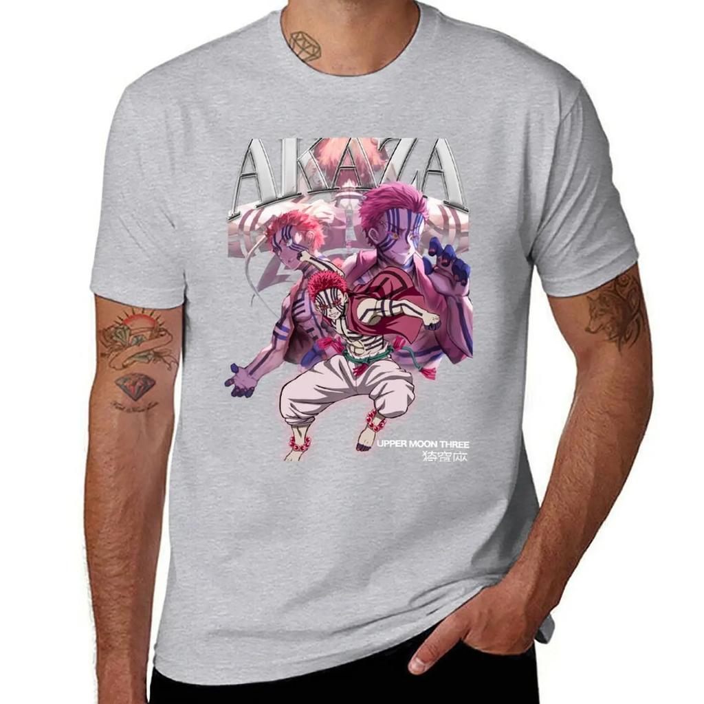 Anime Bootleg tee Akaza T-Shirt graphic t shirt vintage vintage clothes Men's t-shirts