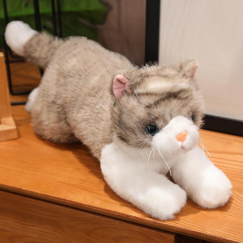 Cute Realistic Cat Plush Toy Ornament Pillow Playroom Decor Present Birthday