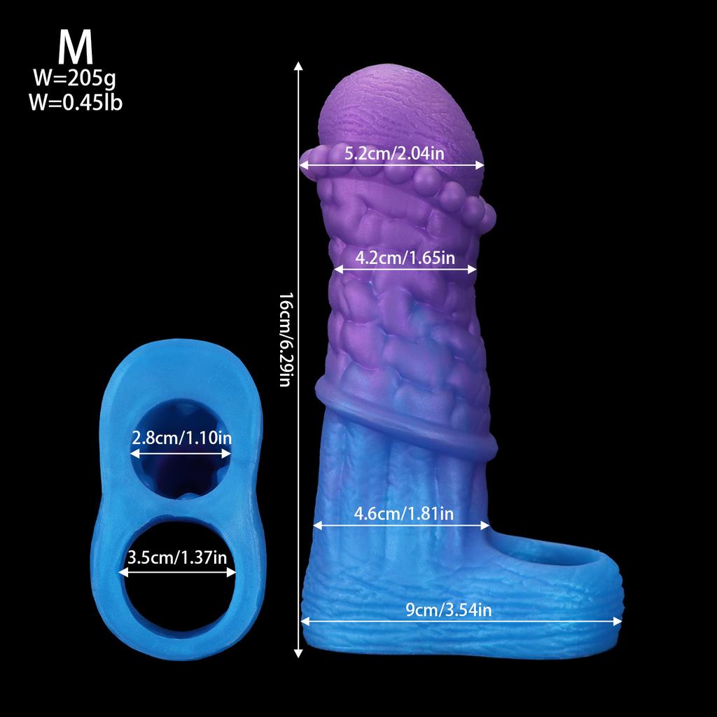 Кольцо на пенис Мужской Реалистичный Рукав на пенис Удлинитель Рукав для члена Увеличение члена Задержка эякуляции Кольцо для члена Многоразовый презерватив Секс-игрушка