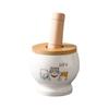 Kitchen Gadgets Ceramics Garlic Grinding Jar Cat Pattern Household Garlic Masher Cartoon with Lid Spices Mill Seasoning