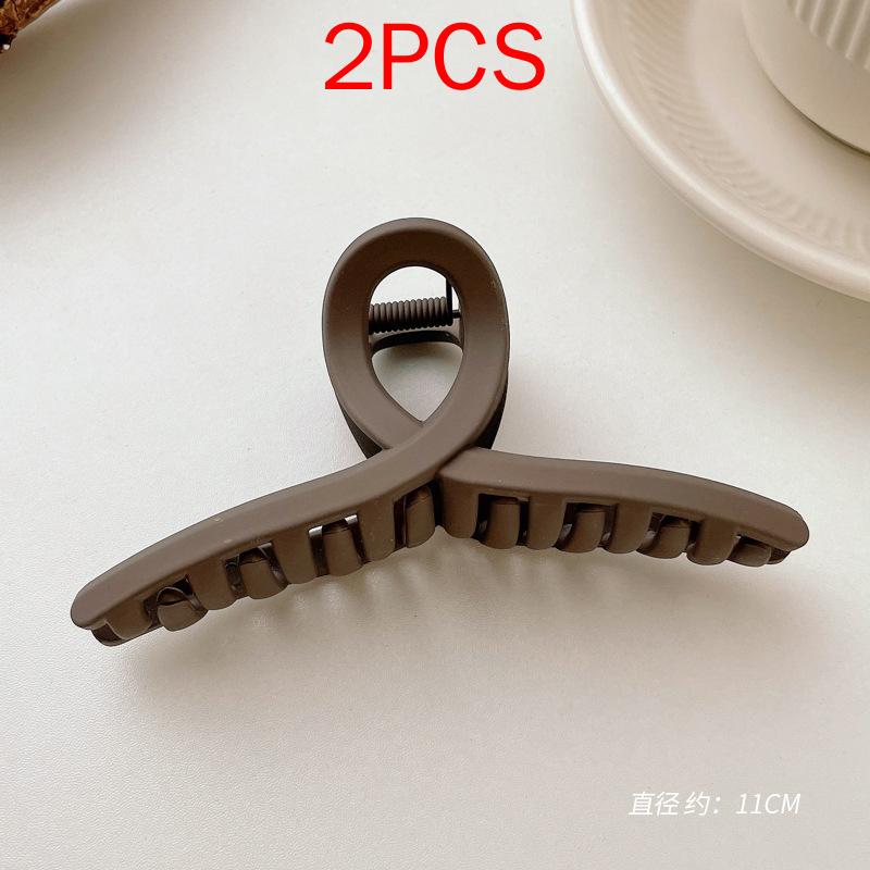 2 шт., комплект головных уборов премиум-класса, новые женские модные зажимы для волос, кофейные, черные, акриловые, большие заколки для волос, зажим для женщин, заколка, аксессуары для волос