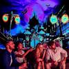 Blacklight Castle Tapestry Halloween Pumpkins Bats Moon Post Lamps Poster Scary Hippe Room Decor Bedroom Uv Reactive Wall Hanging