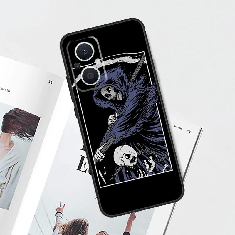 Reaper Skull Skeleton Case For OPPO Reno 15 Pro 15F 11 12 13 14 F 10 Pro 8 7 Lite 8T OPPO Find X9 X8 X6 Pro Cover