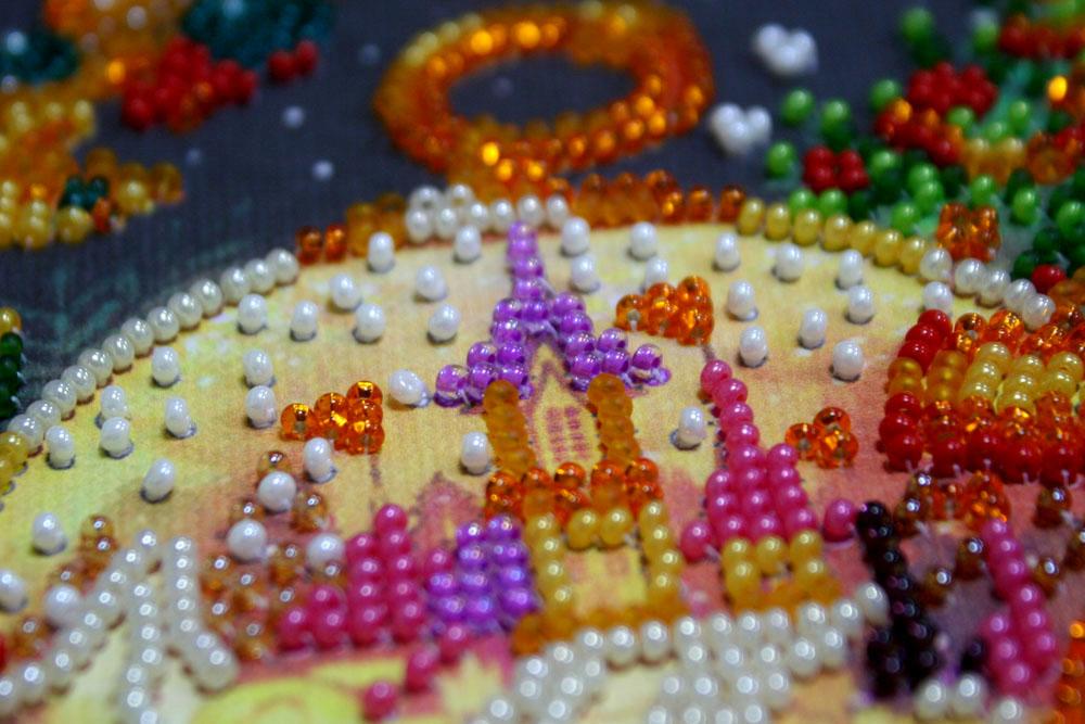 Набор-миди для вышивки бисером на натуральном художественном холсте Абрис Арт Зимний сюжет