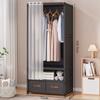Dustproof Wardrobe With Drawer Household Foldable Multi-layer Wardrob DIY Assembly Storage Wardrobe Bedroom Open Storage Cabinet