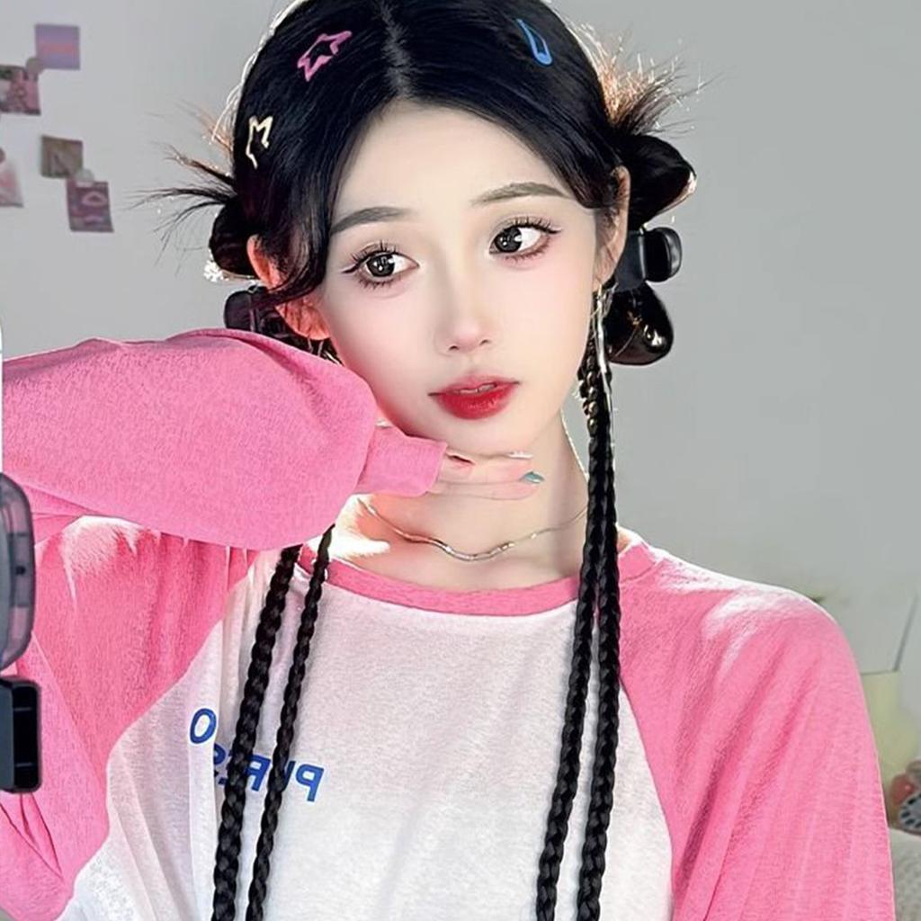 Synthetic Braids Wigs Ponytail Twists Boxing Braid Wig with Hair Clip for Women Girls Ladies Female