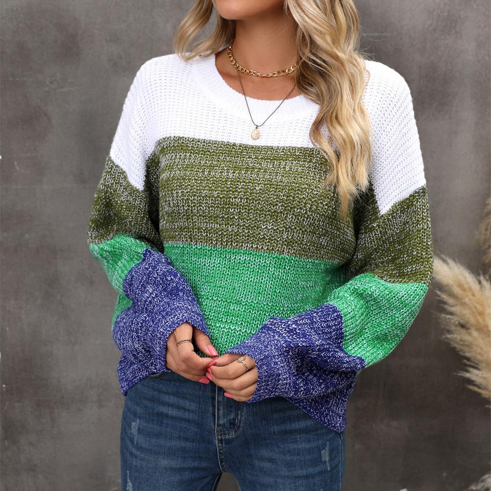 GMXIA Women's Fashion Casual Autumn Winter Long Sleeve O-Neck Loose Sweaters