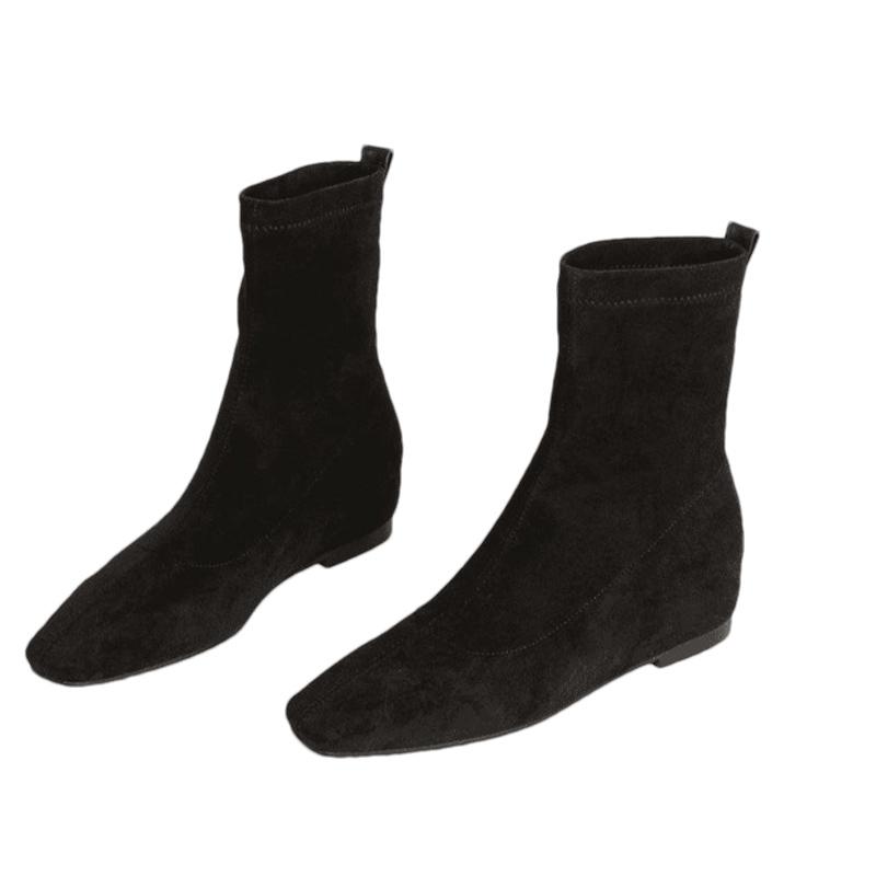 Замшевые балетки женские высокие сапоги дизайнерские туфли до колена в стиле ретро зимние новые брендовые 2025 трендовые готические классические мотоциклетные ботинки женские